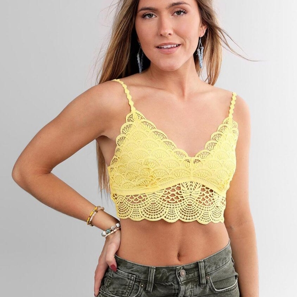 Free People Other - Free People intimate lace crochet bralette yellow